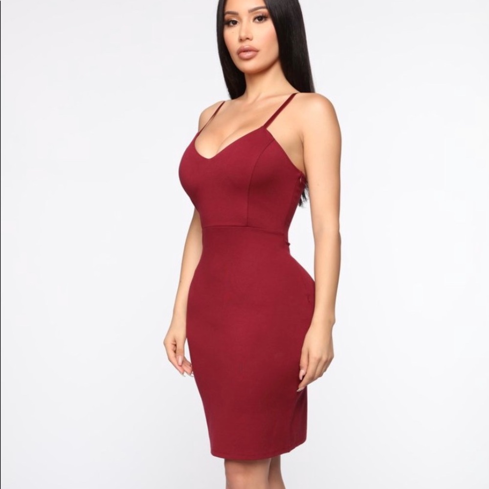 NWT Fashion Nova Weekend Nights Dress - Burgundy